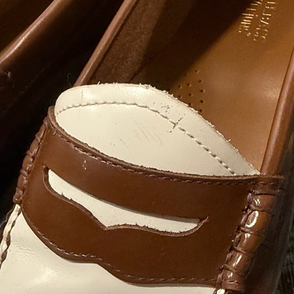 G.H. Bass & Co. Brown and White Leather Loafers - Picture 2 of 8
